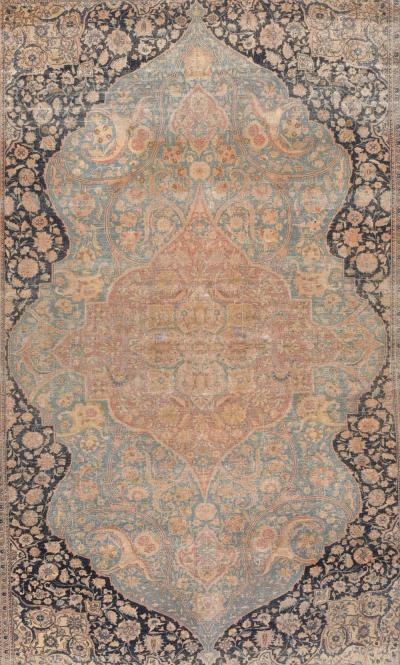 Antique Mohtasham Kashan Rug 7 6 x 10 9 