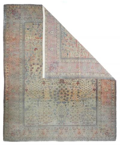 Antique Mohtasham Kashan Rug 7 8 x 9 2 