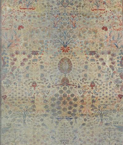 Antique Mohtasham Kashan Rug 7 8 x 9 2 