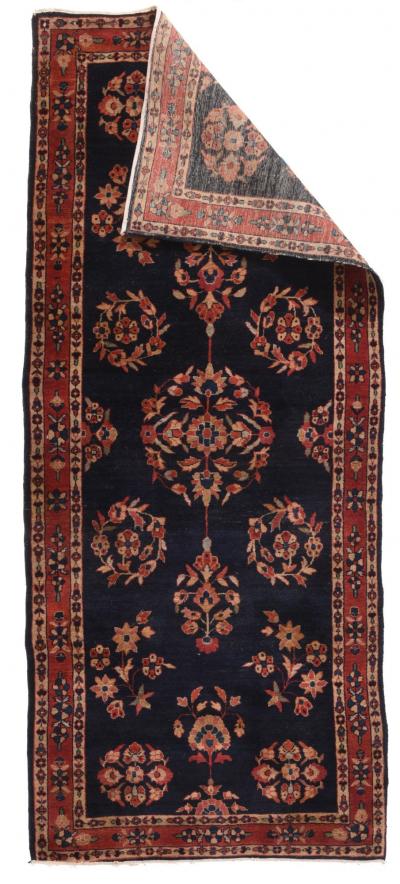 Antique Navy Mohajeran Sarouk Rug 2 9 x 6 8 