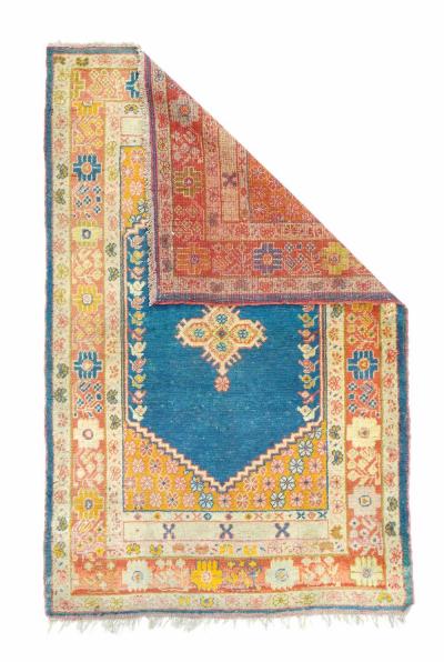 Antique Oushak Rug 3 3 x 5 0 