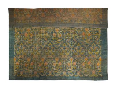 Antique Oushak Turkish Rug 12 8 x 13 4 