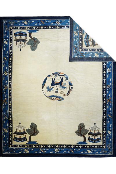 Antique Peking Rug 11 9 x 14 2 