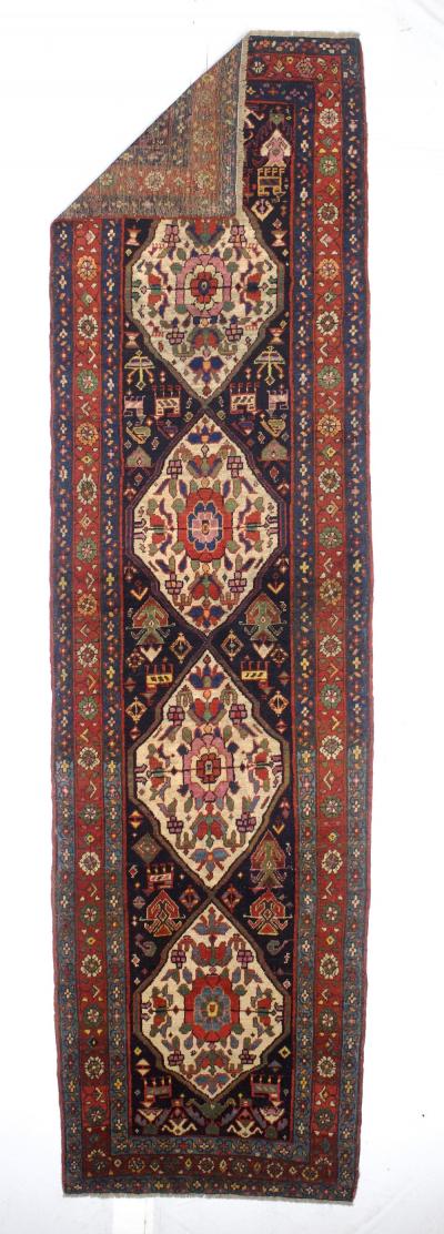 Antique Persian Bakhshayesh Long Rug 32 x 12 x 0