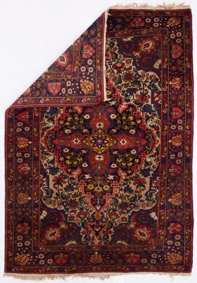 Antique Persian Bakhtiari Rug 49 x 68 