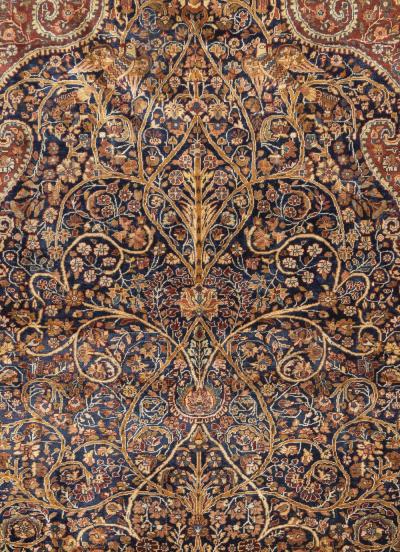 Antique Persian Dabir Kashan Manchester Rug 5 0 x 6 11 