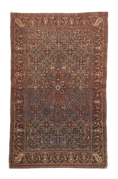 Antique Persian Dabir Kashan Rug 42 x 68 