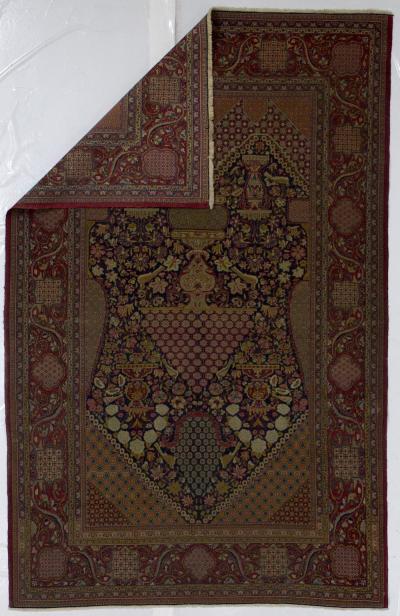 Antique Persian Dabir Kashan Rug 43 x 68 