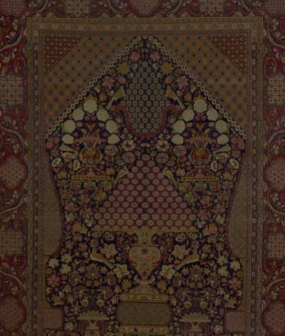 Antique Persian Dabir Kashan Rug 43 x 68 