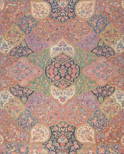 Antique Persian Dabir Kashan Rug 8 10 x 11 6 
