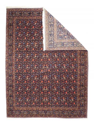 Antique Persian Dabir Kashan Rug 87 x 114 