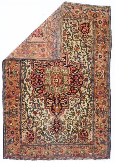 Antique Persian Farahan Sarouk Rug 3 3 x 4 10 