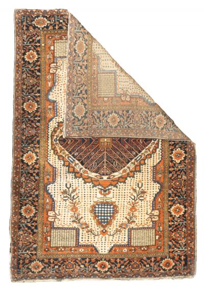 Antique Persian Farahan Sarouk Rug 3 4 x 4 11 