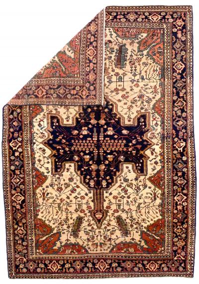 Antique Persian Farahan Sarouk Rug 4 x 3 x 6 x 6 