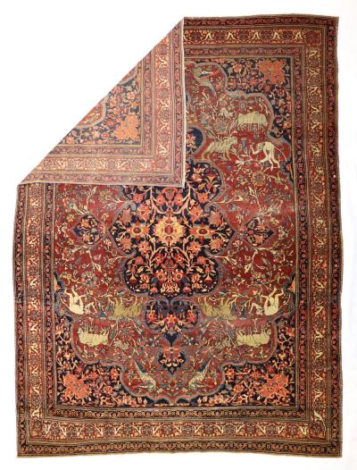 Antique Persian Farahan Sarouk Rug 7 3 x 10 0 