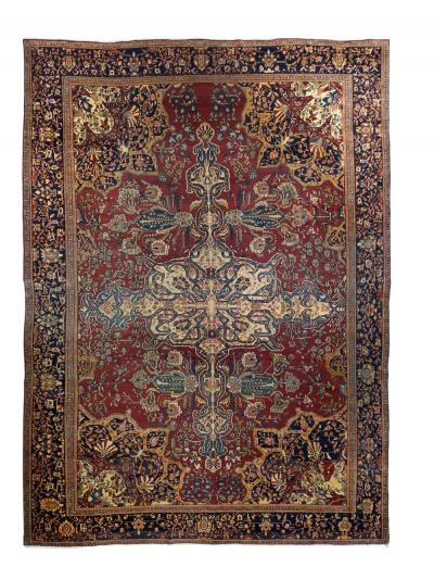 Antique Persian Farahan Sarouk Rug 9 0 x 12 3 