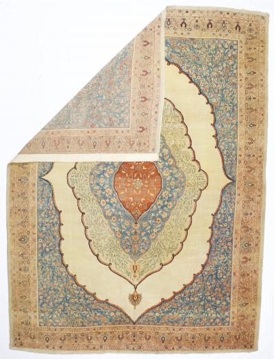 Antique Persian Haji Jailli Tabriz Rug 8 7 x 11 8 