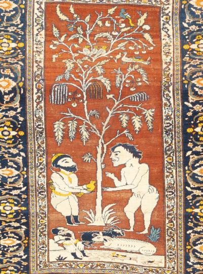 Antique Persian Haji Jalili Tabriz Rug 48 x 60 