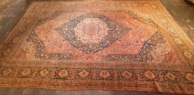 Antique Persian Hajijalili Tabriz Rug 11 0 x 18 0 