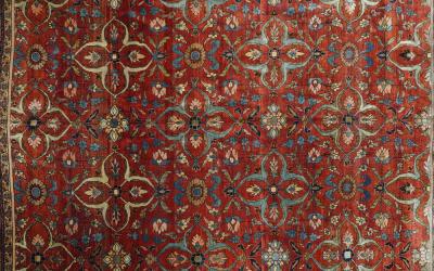 Antique Persian Halvai Bijar Rug 9 6 x 11 4 