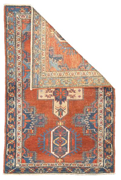 Antique Persian Heriz Rug 3 10 x 4 5 