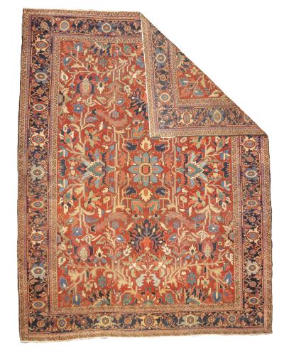 Antique Persian Heriz Rug 9 8 x 12 5 