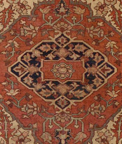 Antique Persian Heriz Serapi Rug 51 x 61 