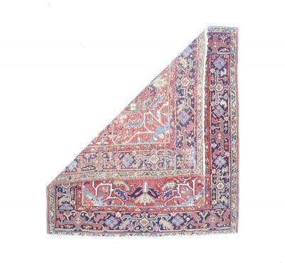 Antique Persian Heriz Wool Rug 3 11 x 4 4 