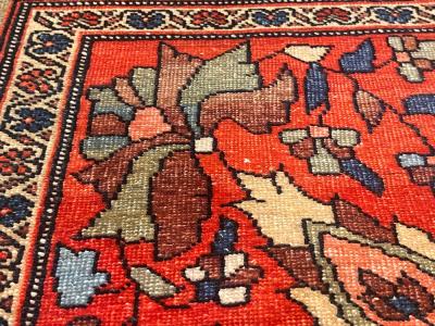 Antique Persian Heriz Wool Rug 3 11 x 4 4 