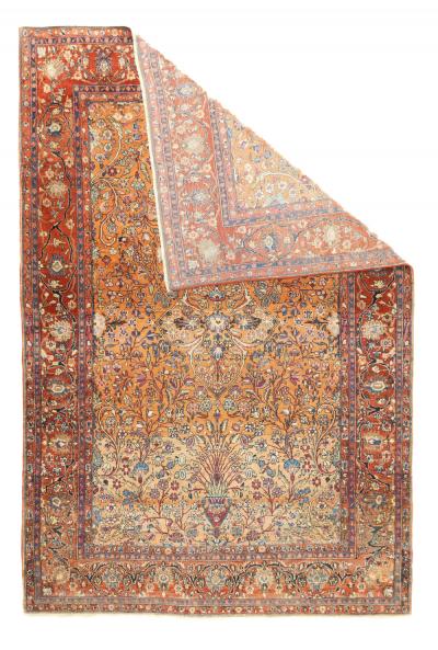 Antique Persian Kashan Rug 4 6 x 6 9 