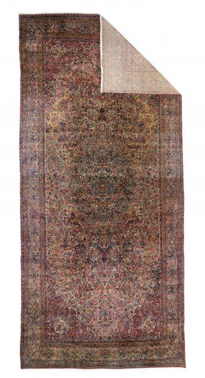Antique Persian Kerman Rug 11 0 x 24 6 