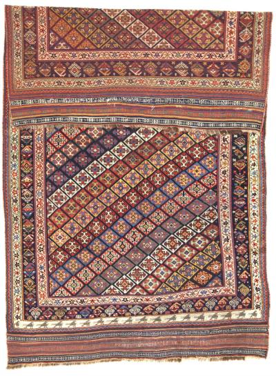 Antique Persian Khamseh Rug 49 x 86 