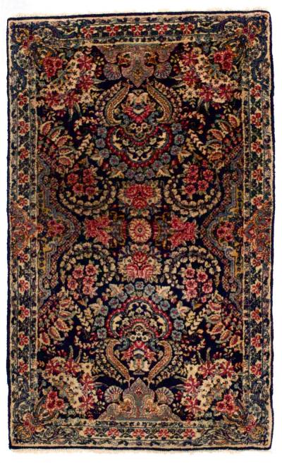 Antique Persian Lavar Kerman 1 of pair Rug 3 0 x 5 0 