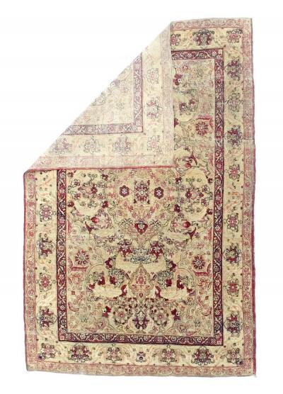 Antique Persian Lavar Kerman Rug 4 2 x 6 6 