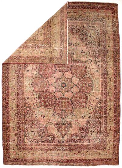 Antique Persian Lavar Kerman Rug 9 0 x 13 3 