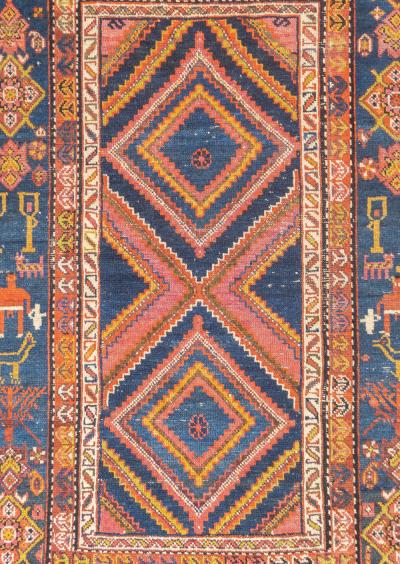 Antique Persian Malayer Rug 3 5 x 4 11 