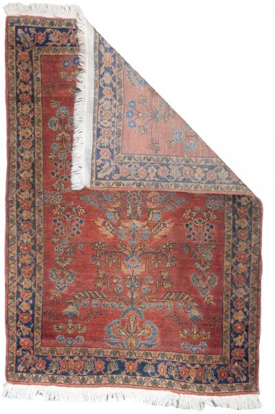 Antique Persian Mohajeran Sarouk Rug 3 3 x 4 8 