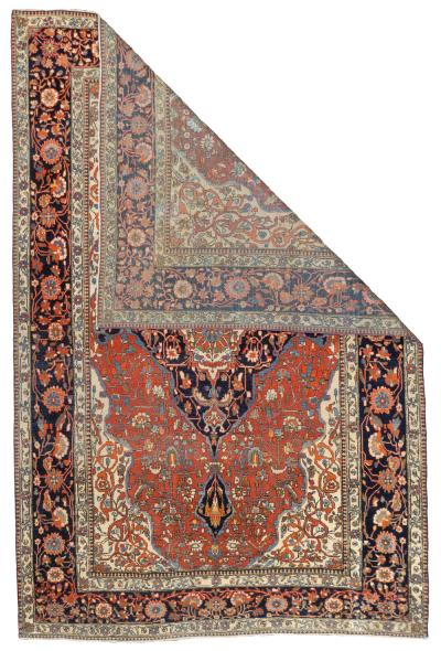 Antique Persian Mohtasham Kashan Rug 4 3 x 6 5 