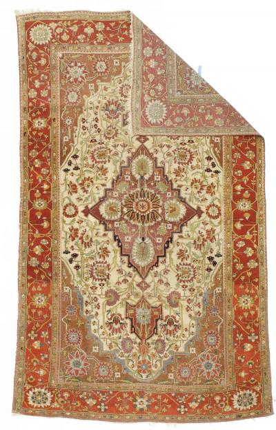 Antique Persian Mohtasham Kashan Rug 42 x 71 