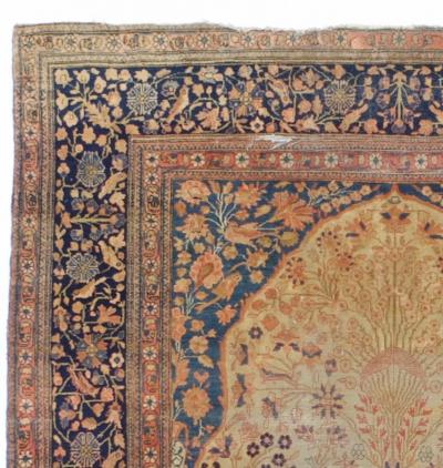 Antique Persian Mohtasham Kashan Rug 44 x 65 