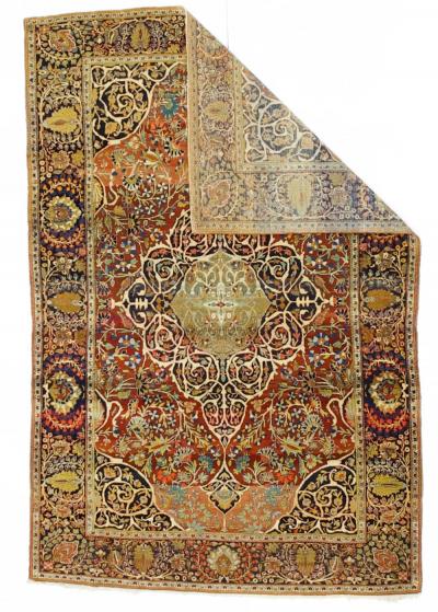 Antique Persian Mohtasham Kashan Rug 44 x 68 