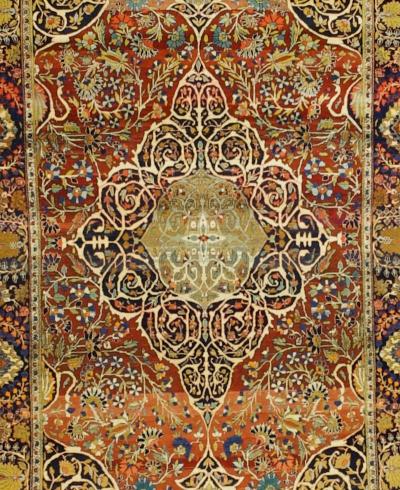Antique Persian Mohtasham Kashan Rug 44 x 68 