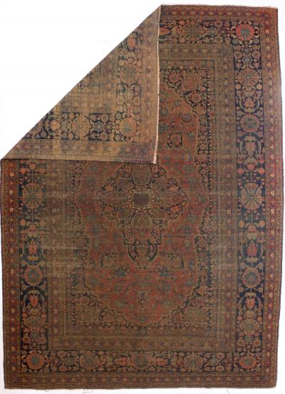 Antique Persian Mohtasham Kashan Rug 7 6 x 10 3 