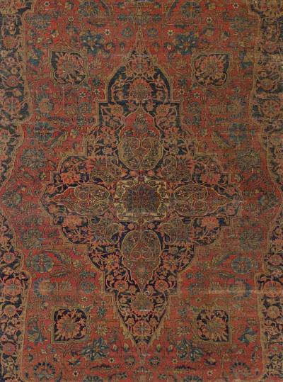 Antique Persian Mohtasham Kashan Rug 7 6 x 10 3 