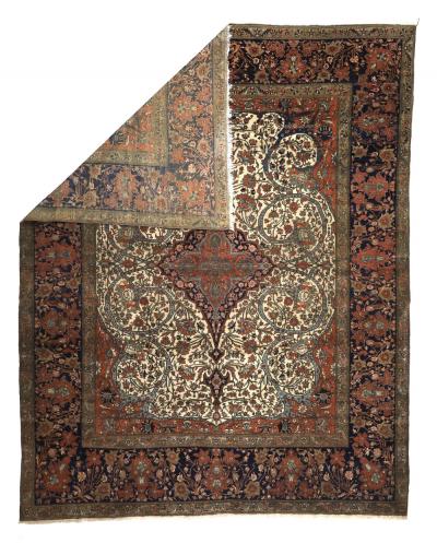 Antique Persian Mohtasham Kashan Rug 79 x 99 