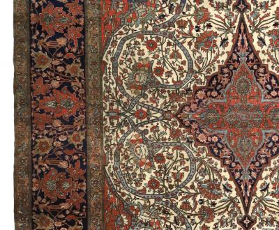 Antique Persian Mohtasham Kashan Rug 79 x 99 