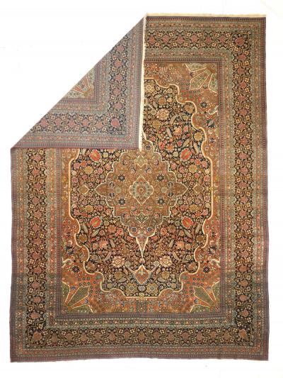 Antique Persian Mohtasham Kashan Rug 92 x 124 