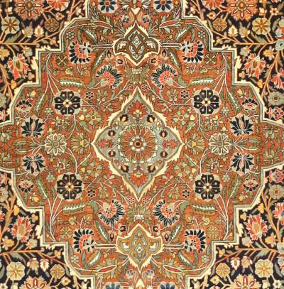 Antique Persian Mohtasham Kashan Rug 92 x 124 