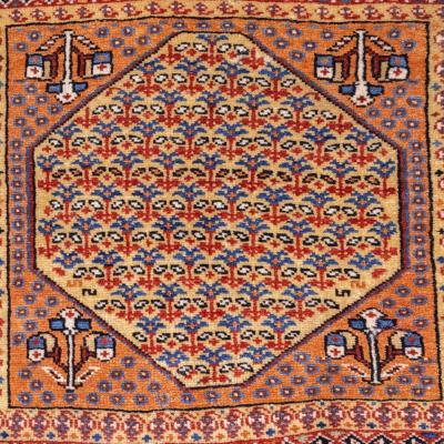 Antique Persian Qashqai Mat 17 x 17 