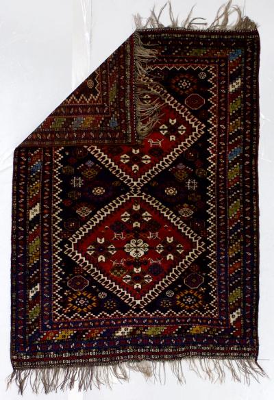 Antique Persian Qashqai Rug 3 10 x 5 4 